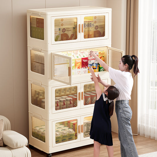 Extra-large collapsible wardrobe | Beige | 4 stack