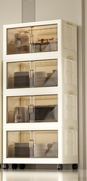 Premium collapsible wardrobe | Beige | 4 stack
