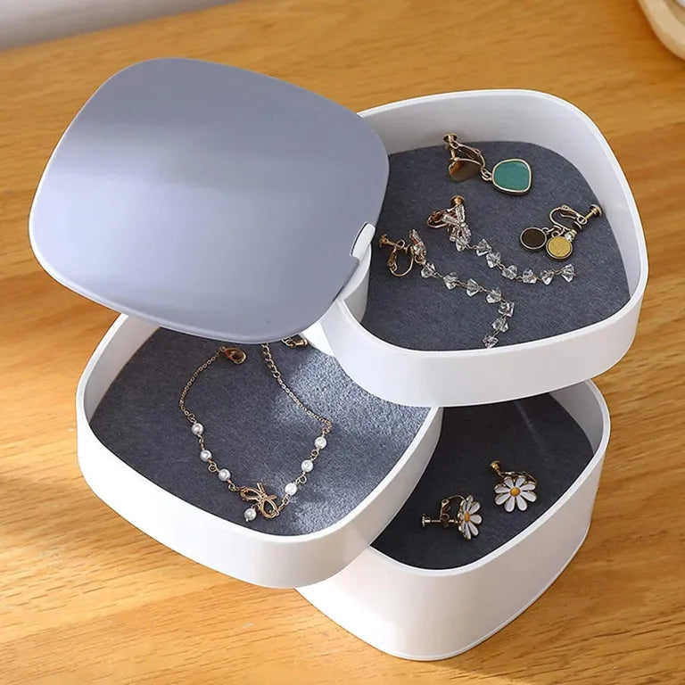 Three-layer storage box with mirror