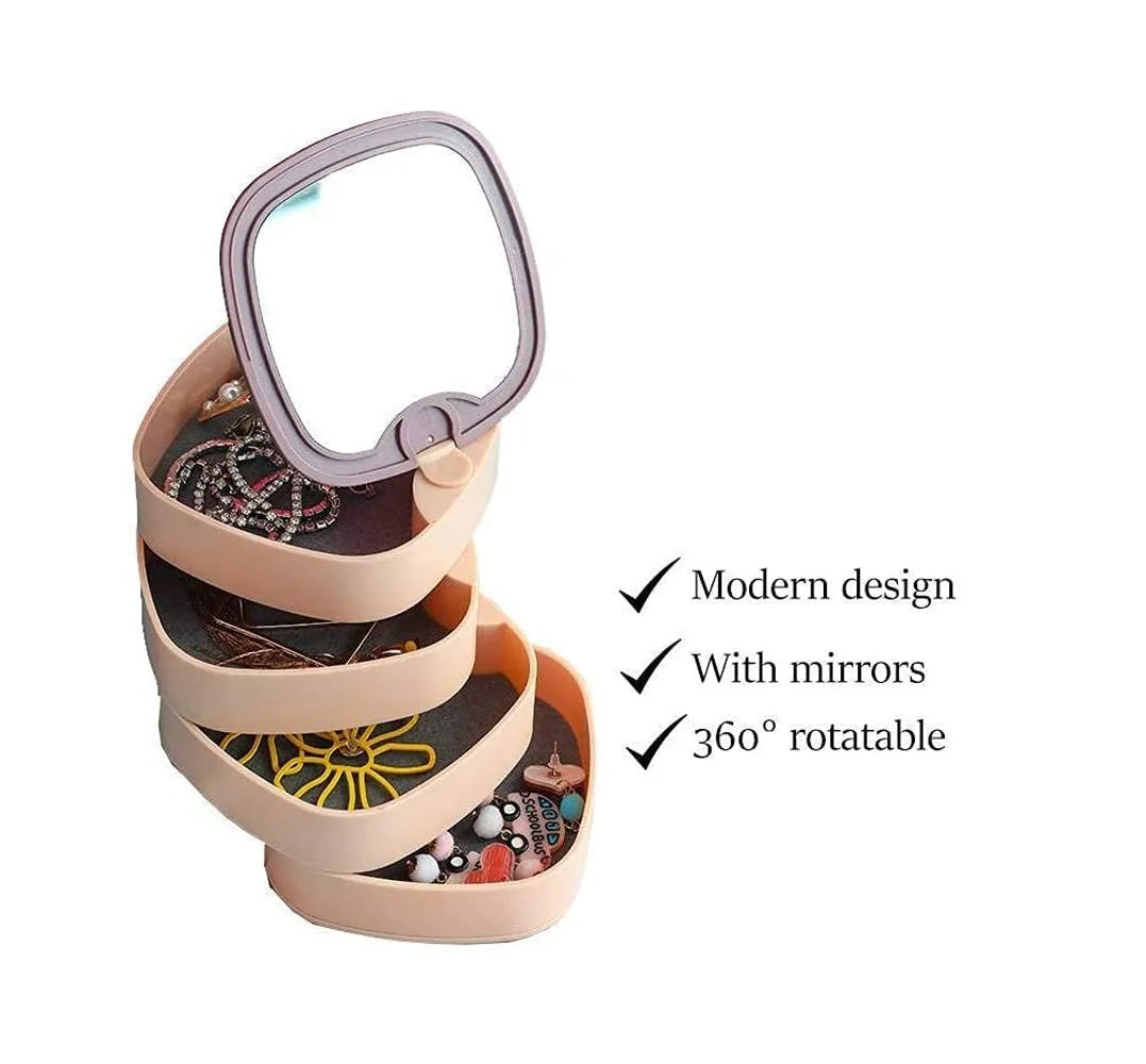 Three-layer storage box with mirror