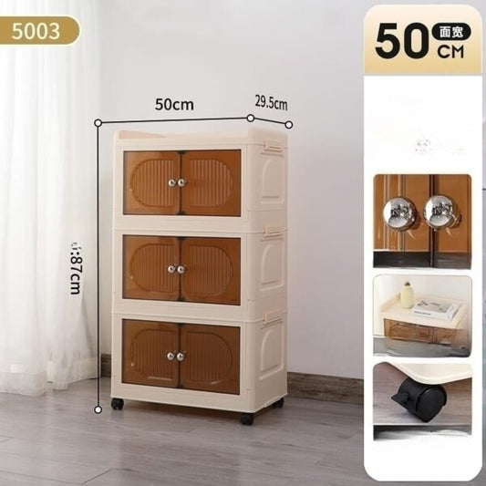 Collapsible wardrobe | Beige | 3 stack